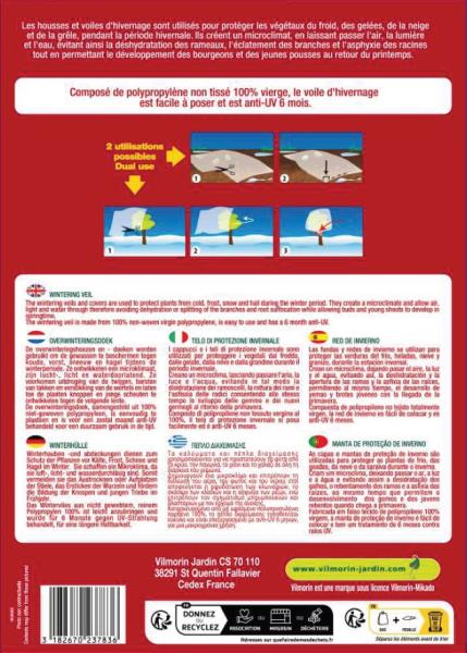 Croissance et protection des végétaux - Voile d'hivernage - 2 m x 5 m - MEDIA_PACKAGING_VERSO